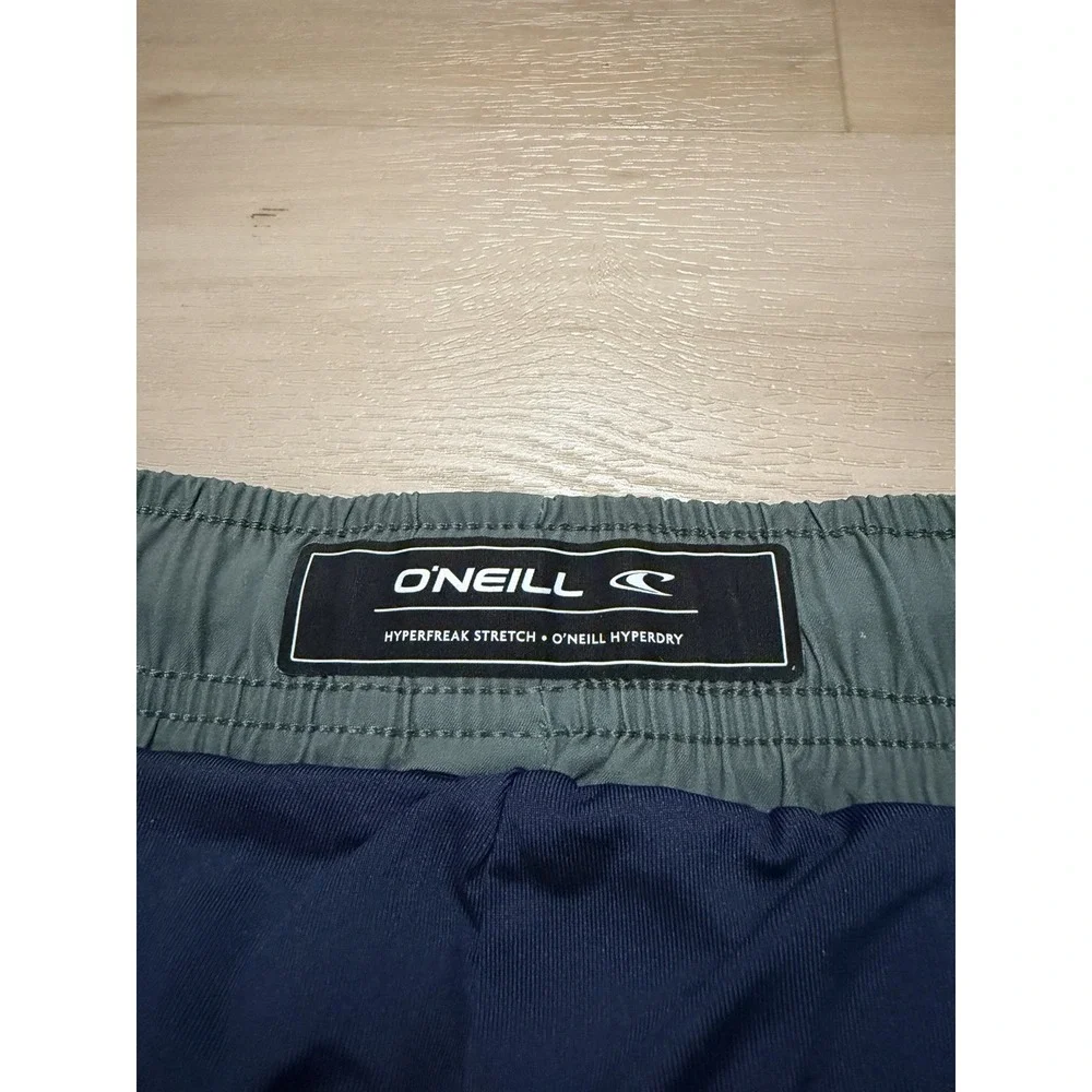 O'Neill Swim Trunks Mens Size XXL Blue Green Shorts Lined Hyperdry Stretch